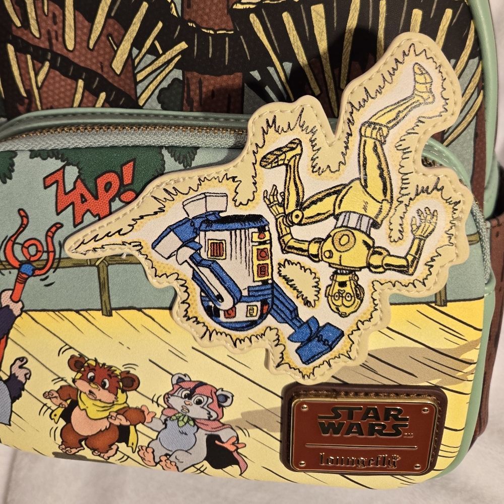 Loungefly Ewoks and Droids Glow in the Dark Mini Backpack - Picture 7 of 8